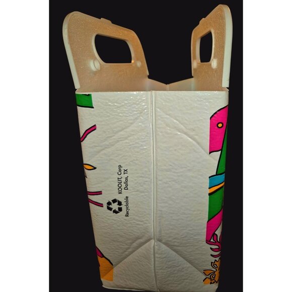 Vintage Koolit Corp Tropical Parrot & Toucan Insulated Lunch Tote Bag NOS Kitsch - Picture 7 of 10